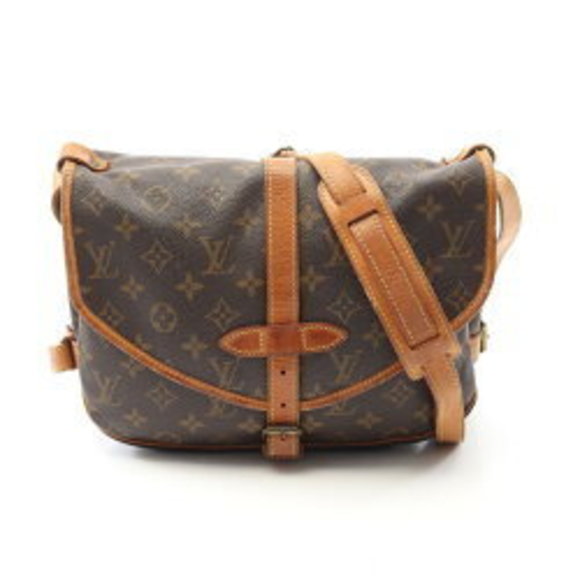Louis Vuitton Saumur Shoulder Bag Leather Monogram Brown - Picture 1 of 8